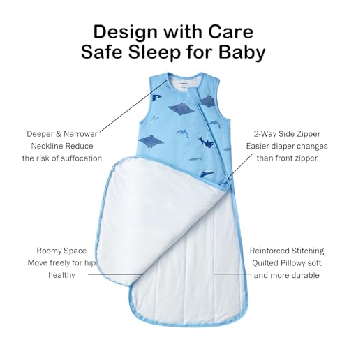 Okayinn BubblePanda Rayon Made from Bamboo Sleep Sack 0-6 Months 1.0 Tog Soft Toddler Sleeping Sack 3-6 Months for Infant Newborn Babies 2-Way Zipper Baby Wearable Blanket 0-3 Months - Image 3