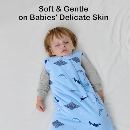 Okayinn BubblePanda Rayon Made from Bamboo Sleep Sack 0-6 Months 1.0 Tog Soft Toddler Sleeping Sack 3-6 Months for Infant Newborn Babies 2-Way Zipper Baby Wearable Blanket 0-3 Months - Image 4