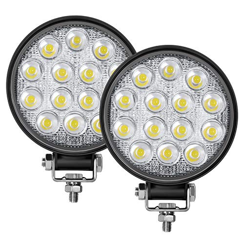Zmoon Led Round Light Bar 2PCS 4.5" 28W 2800LM Flood Light Pod Off Road Fog Driving Roof Bar Bumper for SUV Truck, Hunters - Image 1