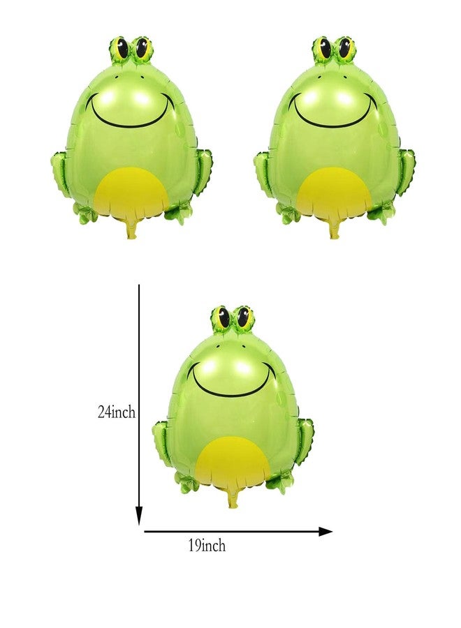 LYK 5PCS Frog Foil Balloons - Large Green Frog Mylar Foil Balloons for Animal Themed Birthday Party Decoration Supplies - Image 4