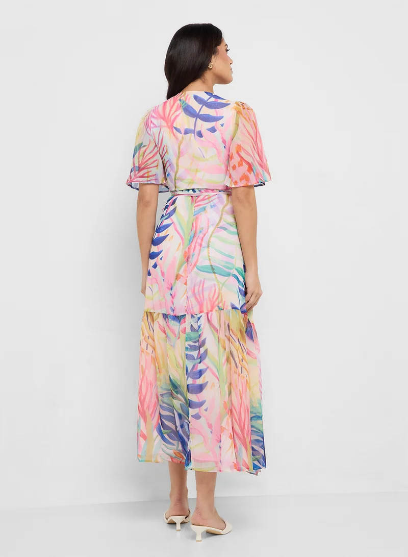 Hope & Ivy Floral Print Wrap Dress