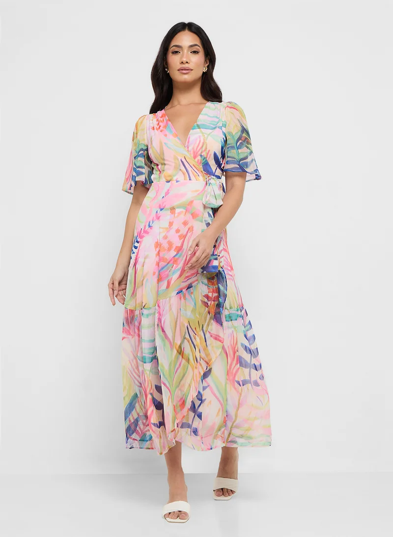 Hope & Ivy Floral Print Wrap Dress