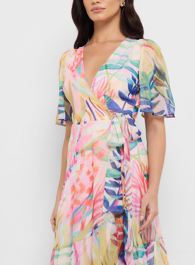 Hope & Ivy Floral Print Wrap Dress - Image 3