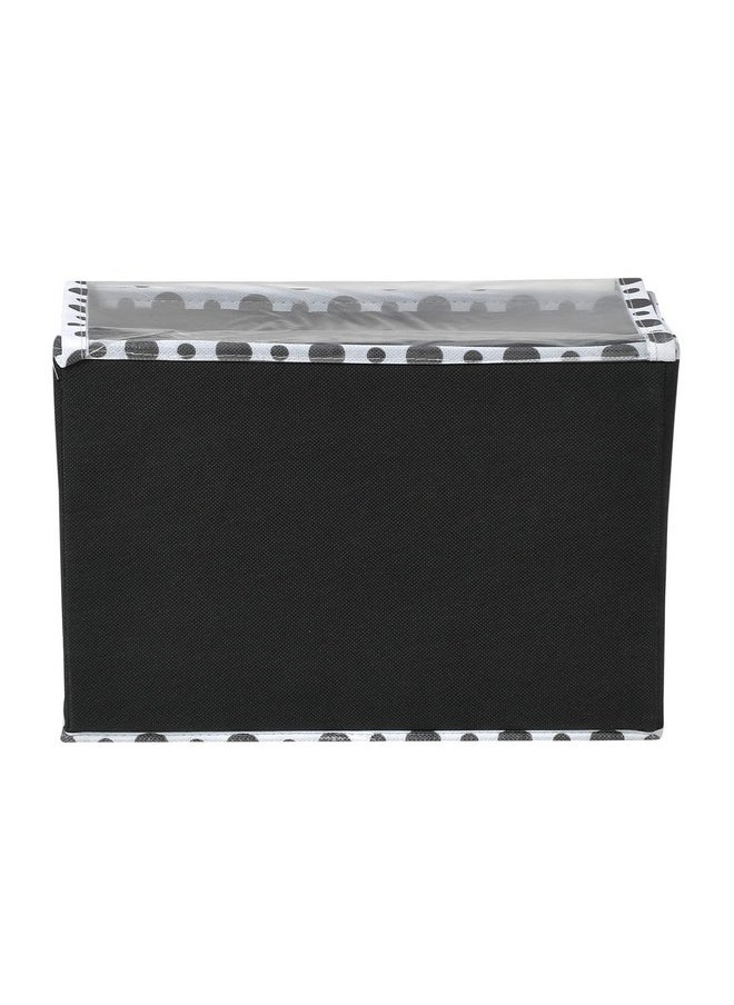 Kuber Industries Kuber Industries Toy Storage Box For Kids|Foldable|Transparent Lid & Handle|Small size (Black, Non-woven)  - Image 5