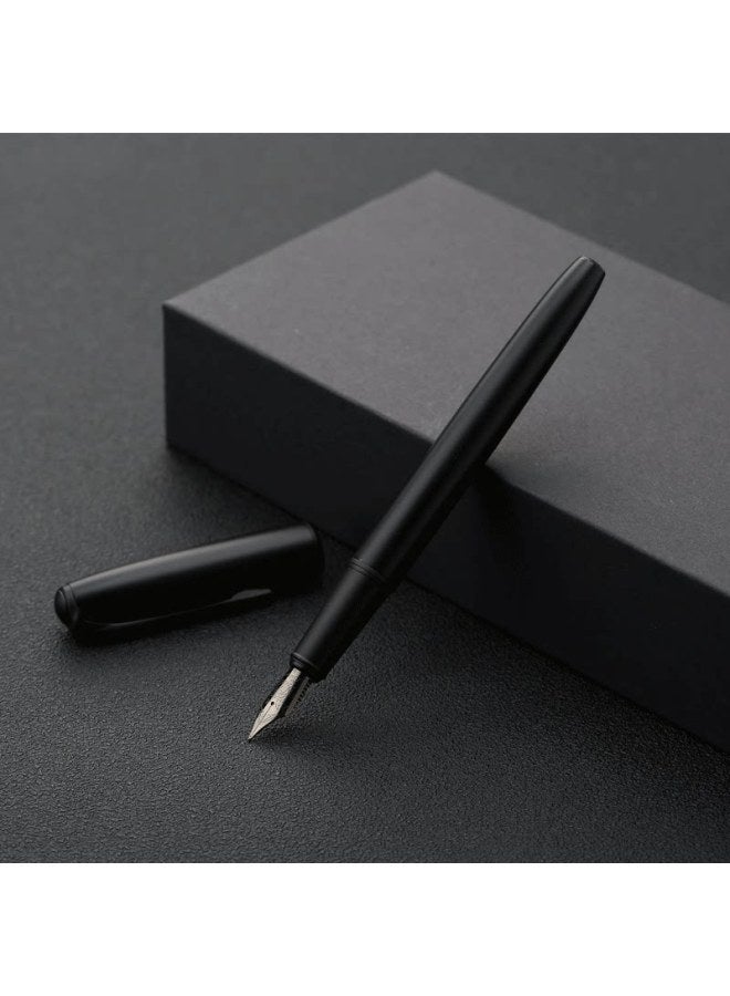 Pimio Stainless Steel Pen Signature Pen Business Office Gift Adult Student Calligraphy Practice Men Women Graduation Gift Ink Pen 916 Midnight Black - Image 2