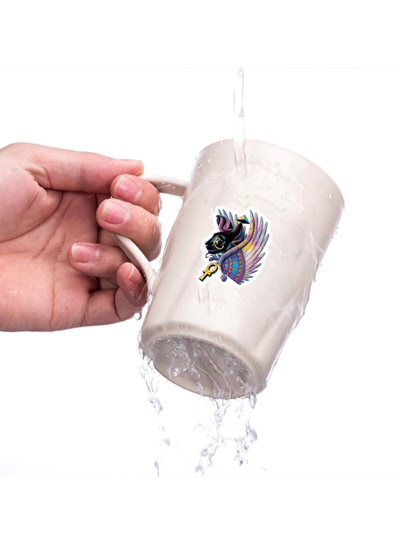 50 Pcs Egyptian Pharaoh Pyramid Stickers Mummy Sphinx Waterproof Vinyl Decals for Water Bottles Bicycle Laptop Refrigerator Luggage Computer Mobile Phone Skateboard Bike Decor - Image 5