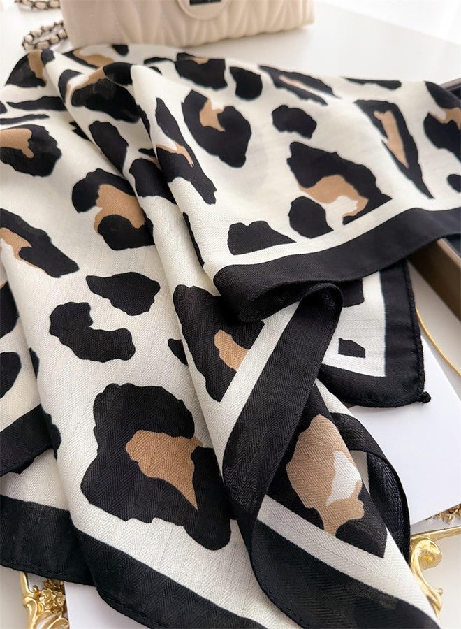 CYian Silk Feeling Scarf for Women Square Scarf Satin Head Scarves Fashion Neck Scarfs for Bag Hair Scarves Gift, Leopard 02, 27.5 × 27.5 inches - Image 3