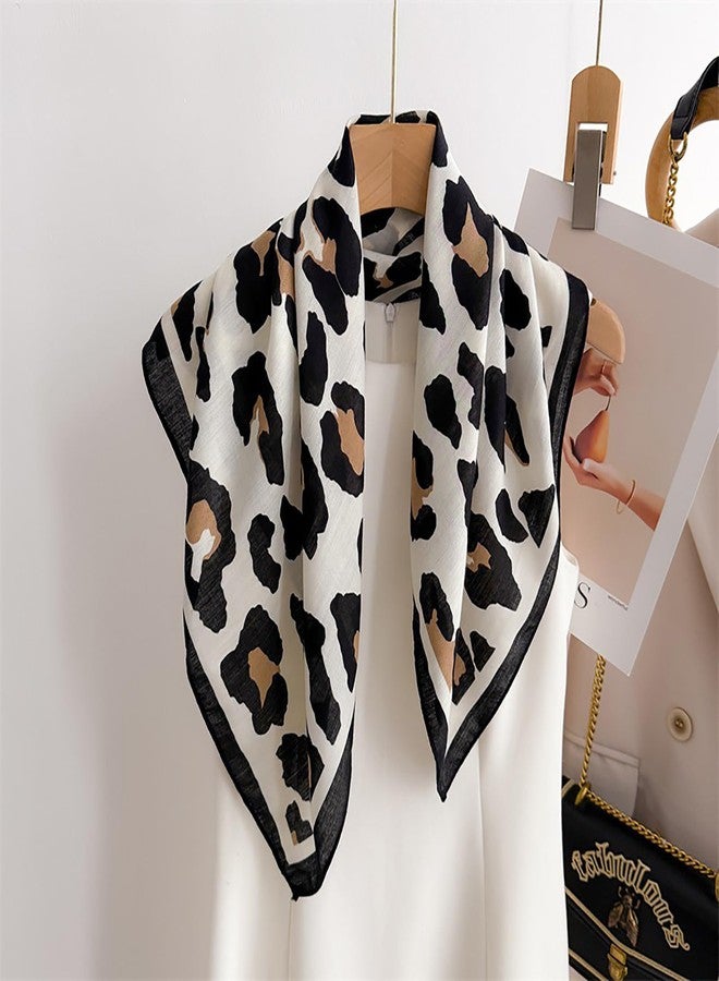 CYian Silk Feeling Scarf for Women Square Scarf Satin Head Scarves Fashion Neck Scarfs for Bag Hair Scarves Gift, Leopard 02, 27.5 × 27.5 inches - Image 4