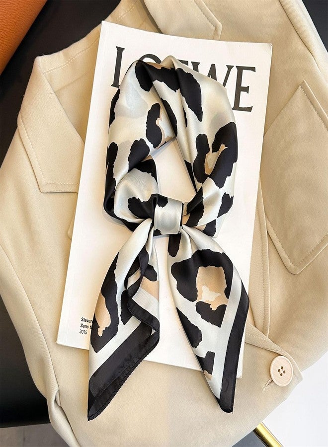 CYian Silk Feeling Scarf for Women Square Scarf Satin Head Scarves Fashion Neck Scarfs for Bag Hair Scarves Gift, Leopard 02, 27.5 × 27.5 inches - Image 5