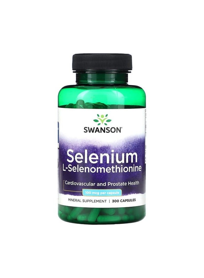 SWANSON Selenium, L-Selenomethionine, 100 mcg, 300 Capsules