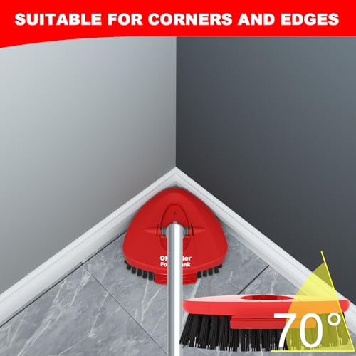 OKcedier 2 Pack Upgrade Scrub Brush Replace Heads Compatible with O Cedar EasyWring 1 Tank Spin Mop,Mop Replacement Scrubber Head Brush,Floor Cleaning Brush,More Layers of Bristles for Bathroom, Deck, Kitchen - Image 4