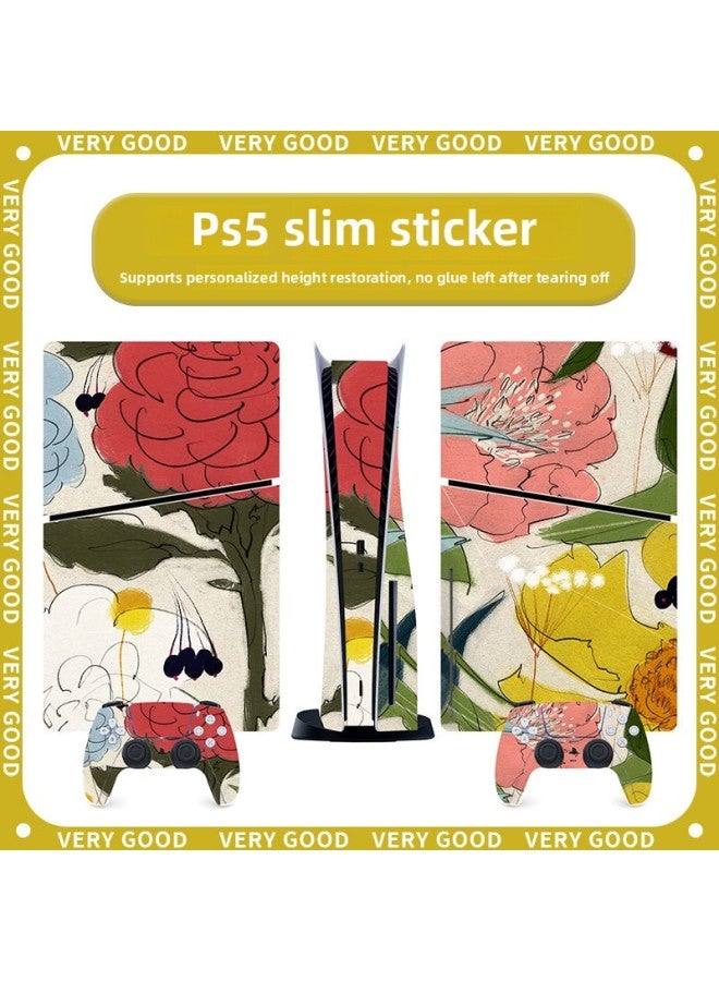 general Suitable For Sony PS5 Game Console Sticker Optical Drive Version Protective Film Fashion Cartoon Game Full Set Of Sticker Film-Color:PS5SlimDiscQT-13146 - Image 2