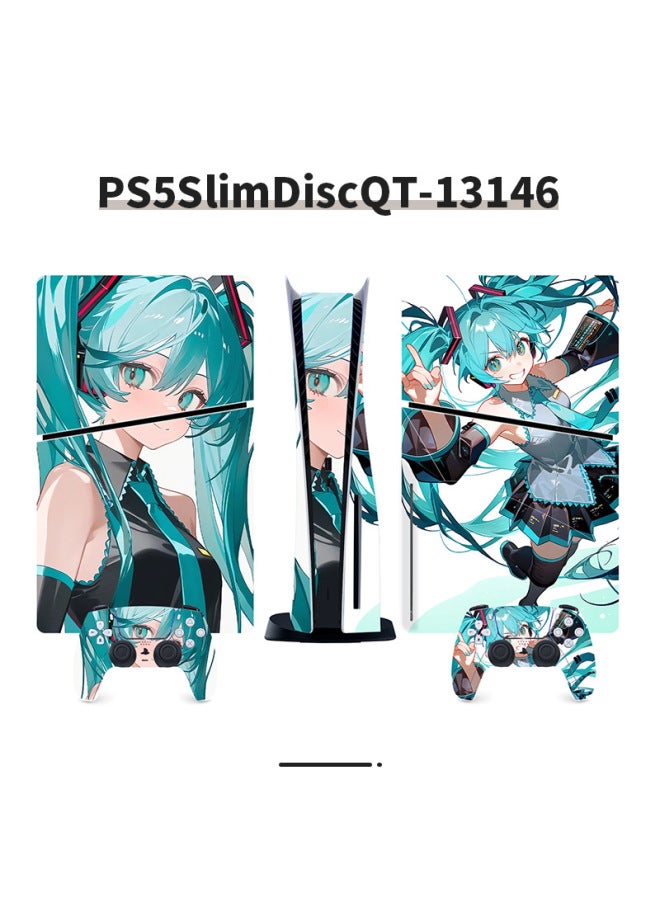 general Suitable For Sony PS5 Game Console Sticker Optical Drive Version Protective Film Fashion Cartoon Game Full Set Of Sticker Film-Color:PS5SlimDiscQT-13146 - Image 1