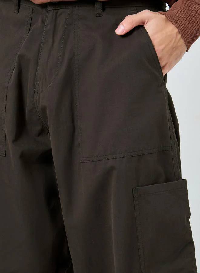 Styli  Styli Men Coffee Brown Cargo Trousers for Men | Best Price UAE