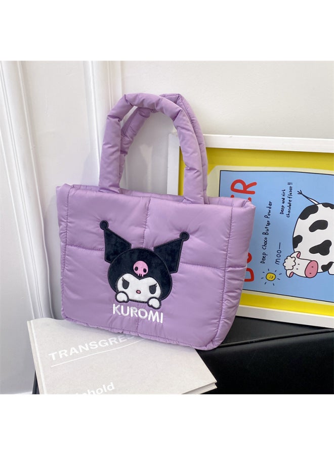 Cartoon Cute Down Cloth Handbag Pacha Dog Shoulder Bag Merlot Kulomite Tote Bag Wholesale-Color:Purple Culomi-Height:26*23 - Image 1
