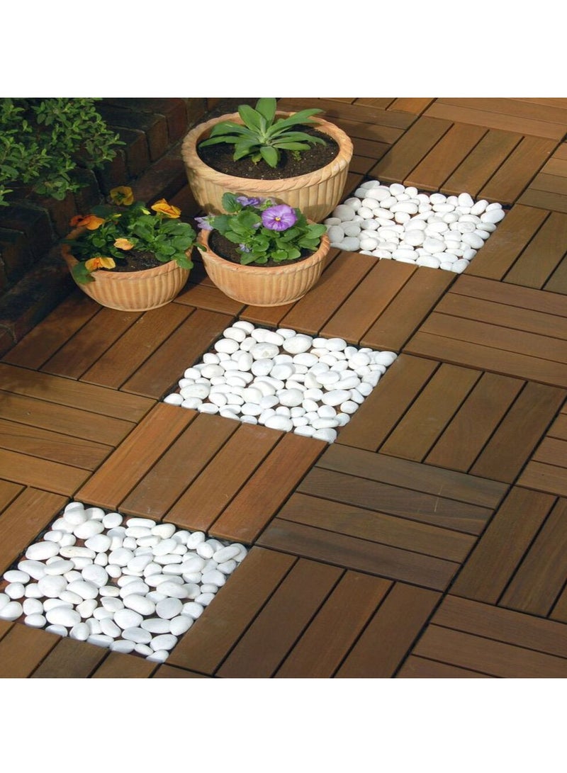HOME TASTE Wooden Decking Tiles Hardwood Wood Flooring Deck Patio Outdoor Garden Floor Interlocking Balcony Roof Terrace Office Tile Waterproof Balcony Flooring - Image 4