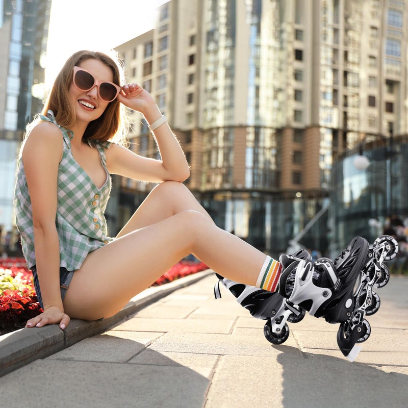 METROLLER Inline Skates for Girls and Boys, Women, Men 4 Sizes Adjustable Inline Skates with Light Up Wheels, Illuminating Beginner Skates for Kids & Adult Youth. - Image 2