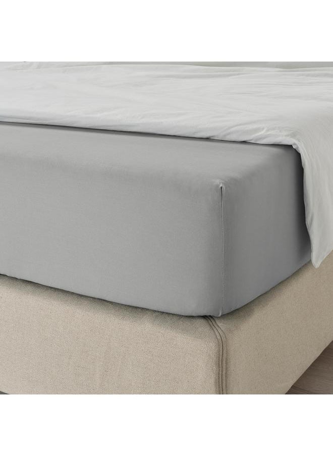 Generic Fitted sheet, light grey, 160x200 cm  - Image 2