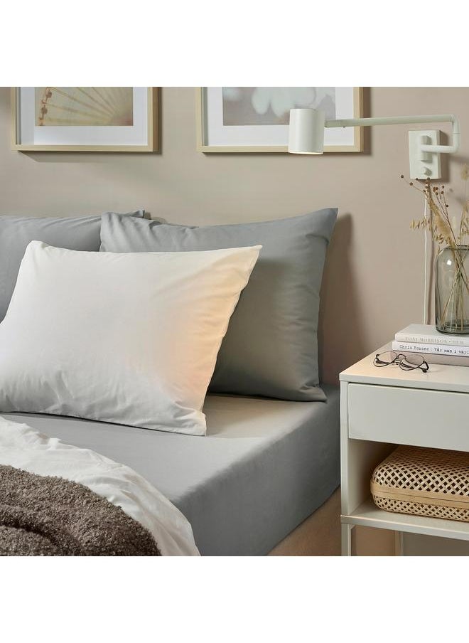 Generic Fitted sheet, light grey, 160x200 cm  - Image 3
