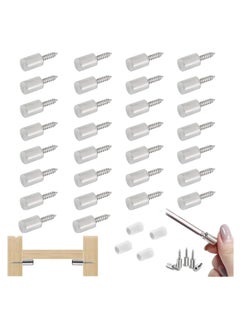 Generic 30 Pcs Shelf Bracket Screws Pegs with Non-Slip Sleeve Cabinet Shelf Support Pegs Non-Punching Clapboard Holder for Shelf Hole of Furniture  - Image 1