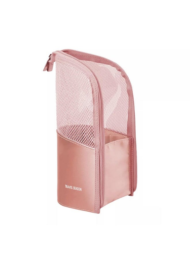 NFI essentials NFI essentials Makeup Brush Organizer Bag for Women, Portable Makeup Brush Holder Travel Makeup Brush Case Standing Zipper Waterproof Cosmetic Brush Pouch  - Image 1