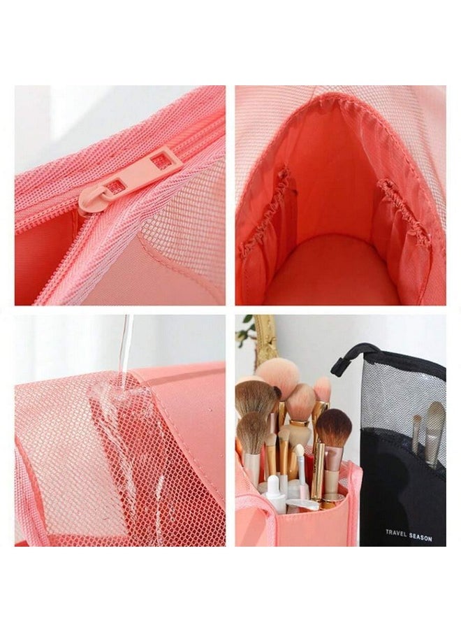 NFI essentials NFI essentials Makeup Brush Organizer Bag for Women, Portable Makeup Brush Holder Travel Makeup Brush Case Standing Zipper Waterproof Cosmetic Brush Pouch  - Image 5