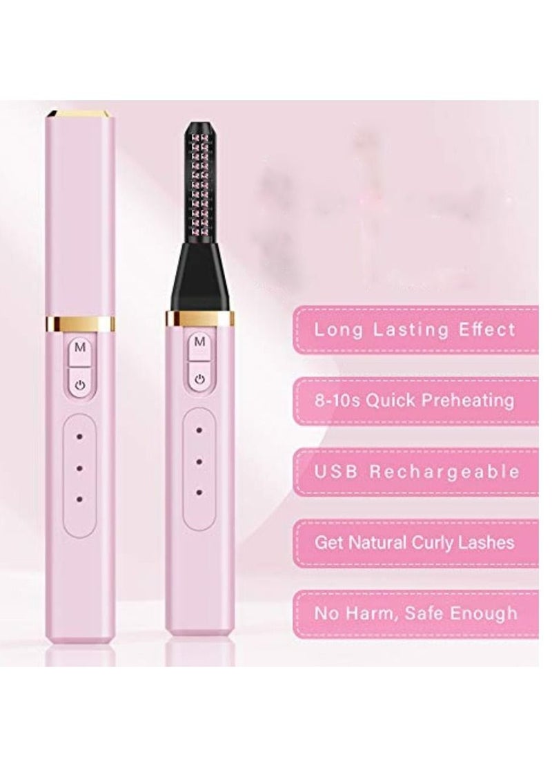 Kanza - USB Rechargeable Electric Heated Eyelash Curler with Three Temperature Mode for Quick Natural Curling Long Lasting Eyelashes Curl Tool Gifts for Women - Image 1