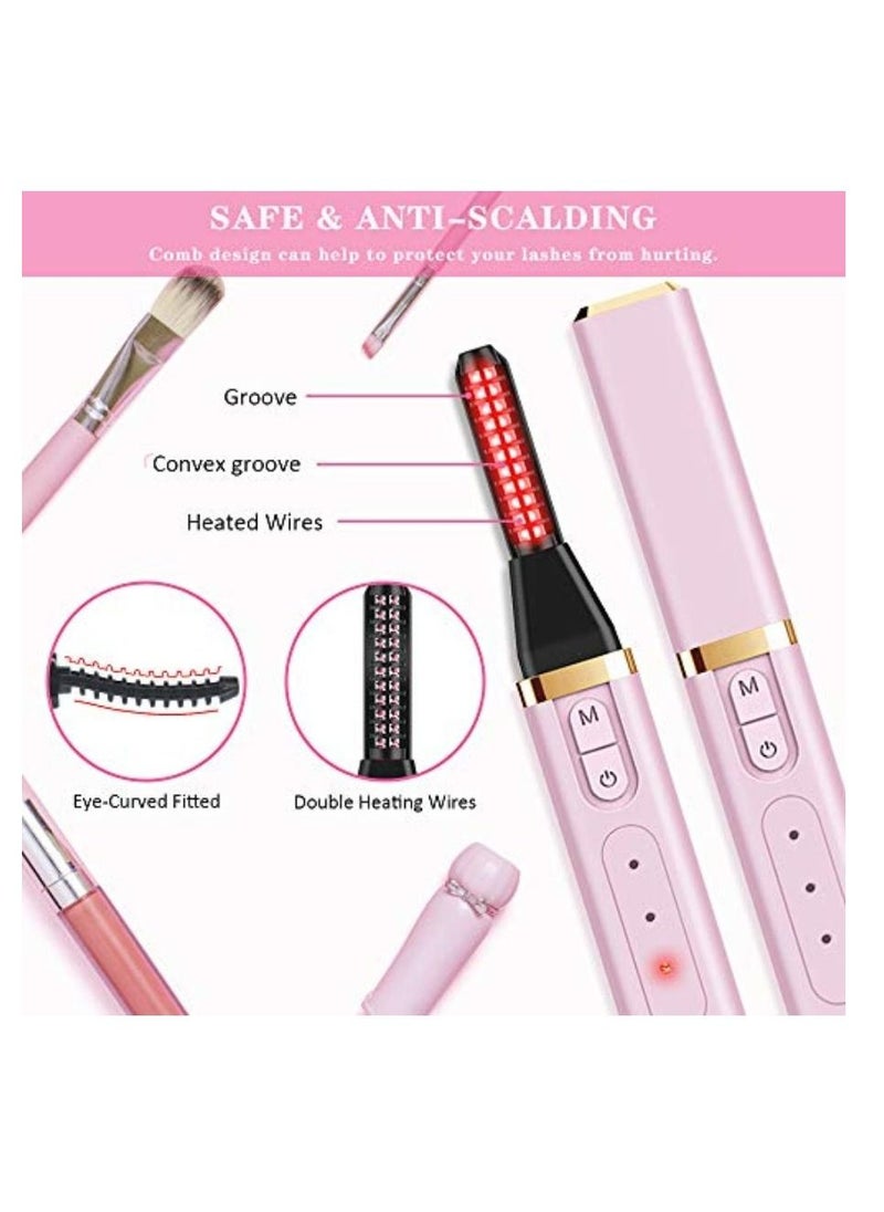 Kanza USB Rechargeable Electric Heated Eyelash Curler with Three Temperature Mode for Quick Natural Curling Long Lasting Eyelashes Curl Tool Gifts for Women  - Image 5