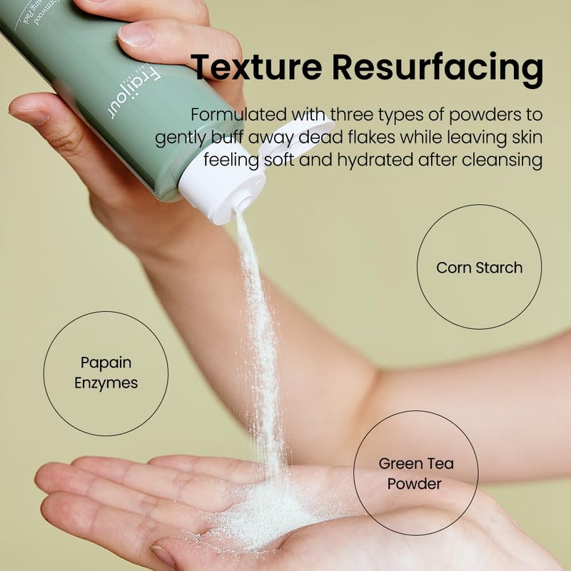 Fraijour Wormwood Enzyme Cleansing Pack â€“ Korean Powder Face Cleanser & Exfoliant with Papaya Enzyme, AHA BHA PHA, Low pH, Clears Acne & Pores, Smooths Texture, for All Skin Types, 2.82 oz. - Image 3