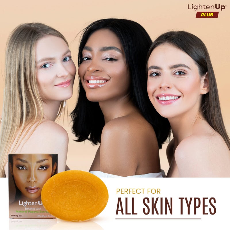 OMIC LIGHTEN-UP صابون البابايا المضيء - 3.38 أونصة سائلة / 100 جرام - بار بابايا طبيعي - صابون مرطب مقشر، زيت جوز الهند و 4% زبدة الشيا - مبيض لجميع أنواع البشرة - Image 5