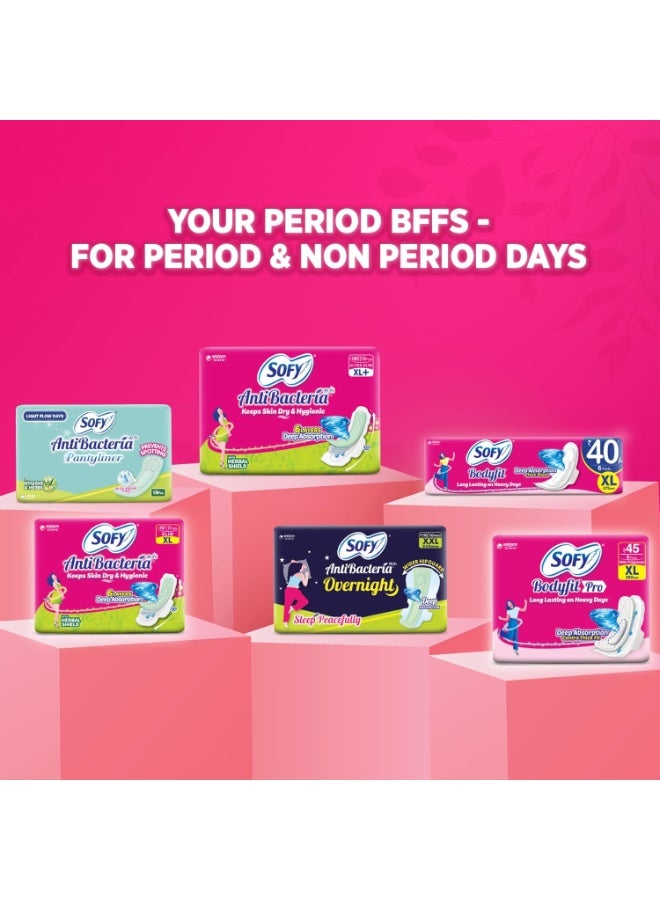Sofy Sofy Anti-Bacteria Sanitary Pads (XL+ Size - 323 mm) 30 Pads - 6 layer deep absorption & Herbal Shield for Bacterial Protection, Soft on skin with comfy dry top sheet (Pack of 1) - Image 3