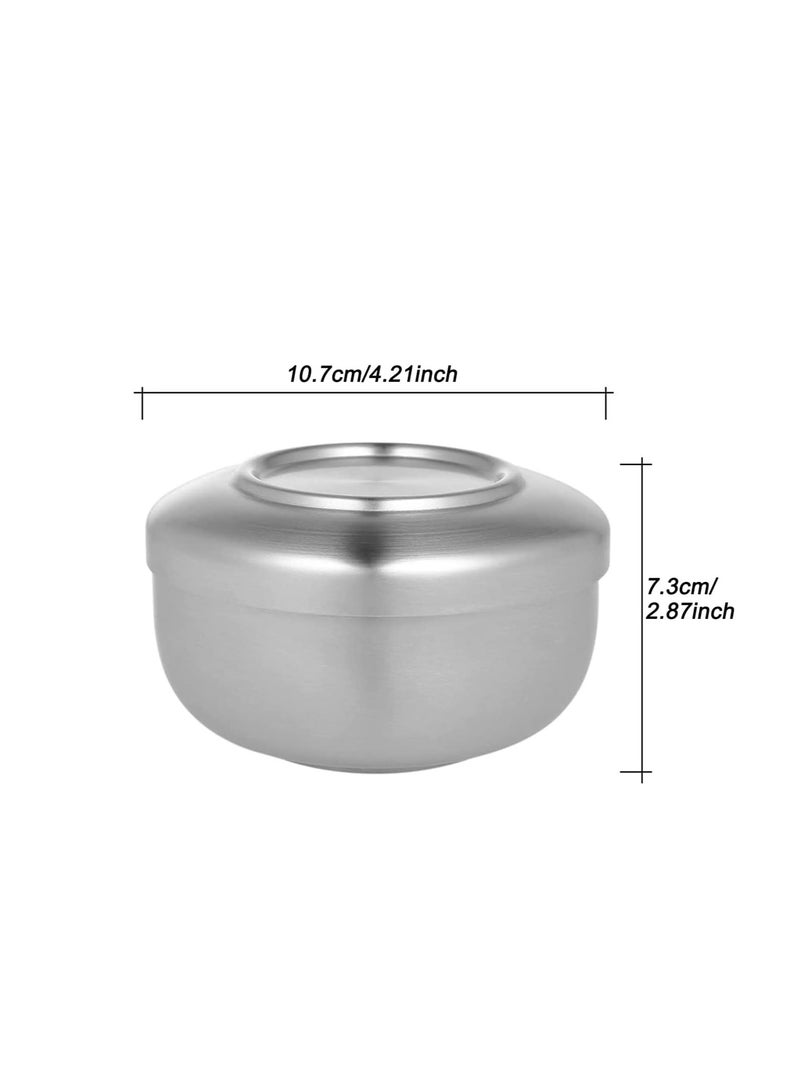 Excefore Shaving Brush Bowl Mens Anti Skid Metal Durable Stainless Steel Shave Cream Soap Bowl Shaving Mug Male Face Cleaning Soap Bowl Easy to Clean - Image 5