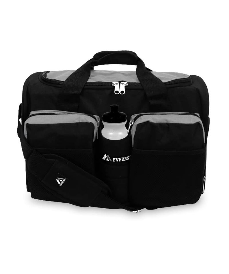 Everest Gym Bag with Wet Pocket, Dark Gray/Black - Image 3