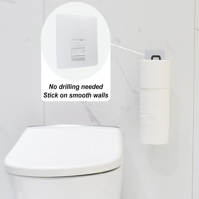 Zeadesign Black Toilet Paper Holder with Storage Extra 6 Roll Tissue  Over The Tank Toilet Paper Roll Holder Wall Mount  Matte Black Camper Accessories Tissue Holder  Small Bathroom Essential for New Home  2Pcs - Image 3