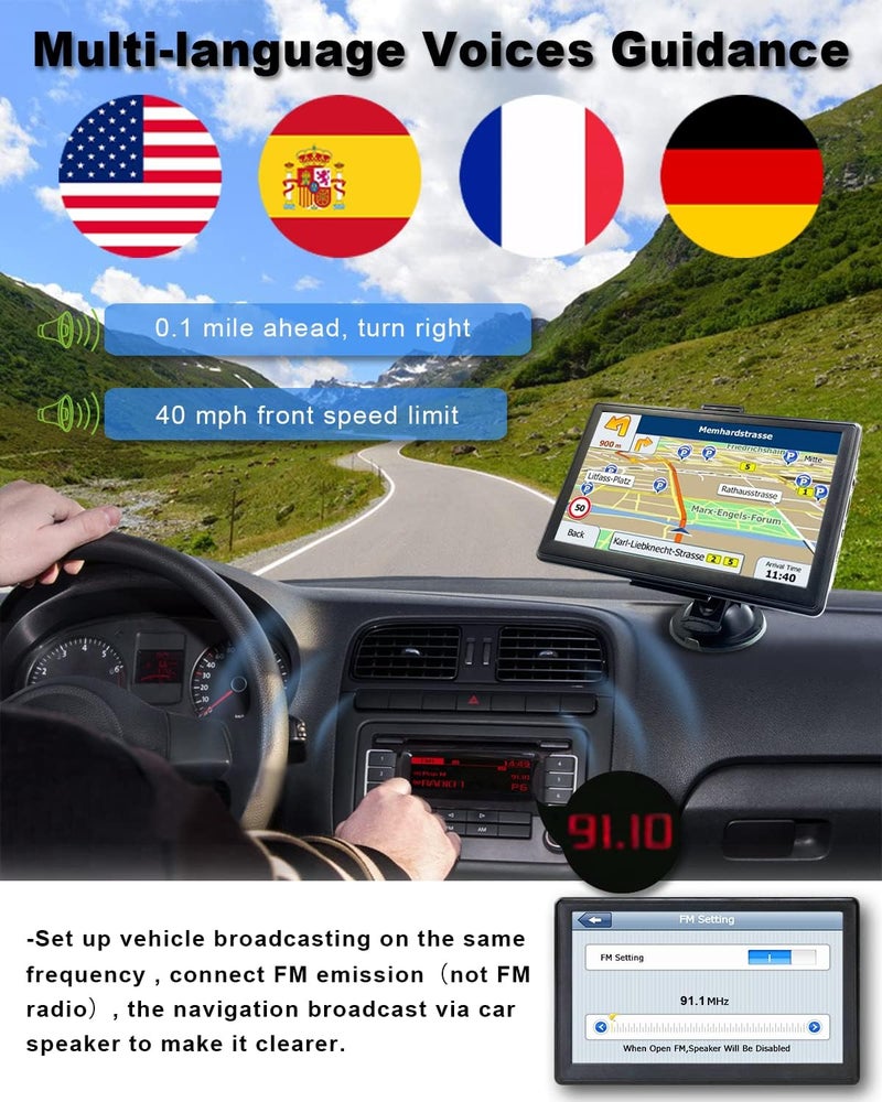 OHREX N800 GPS Navigator for Car with Bluetooth, 7” Truck GPS for Commercial Drivers, 2026 Maps with Free Lifetime Updates - Image 3