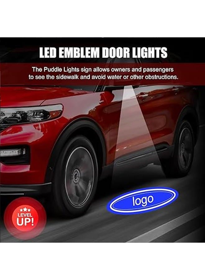 HAOGI Never Fade HD LED Side Mirror Puddle Light Logo Projector Compatible with Edge/Explorer/F150/Ranger/etc Series Accessories, 3D LED Ghost Shadow Laser Car Courtesy Light - Image 2