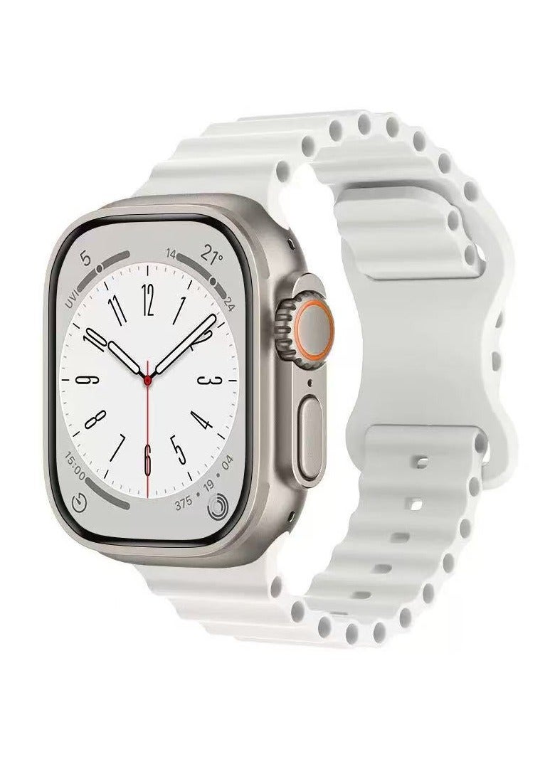 دكينج لـ Apple Watch Ultra3/2 للرجال والنساء 42mm/44mm/45mm/49mm مع 6 عبوات، حزام رياضي من السليكون بتصميم الموجة متوافق مع iWatch Ultra 3/2/1 سلسلة 10/9/8/7/6/5/4/3/2/1 SE سماء مرصعة بالنجوم/برتقالي/أبيض/أسود/أخضر/أزرق - Image 5