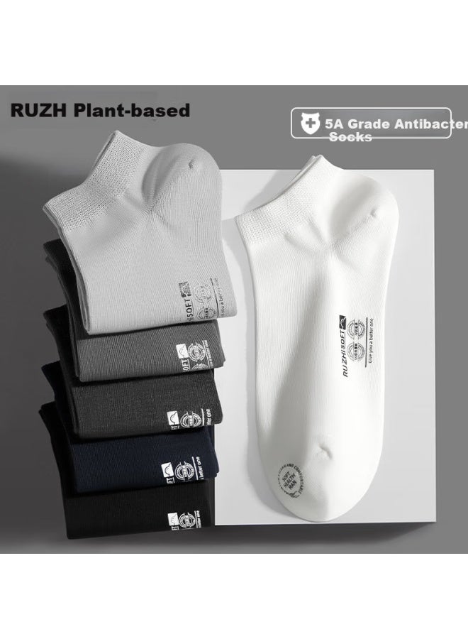 As plant Men'S Summer Boat Socks 100% Cotton Antibacterial Odor-Resistant Breathable Boneless Durable Business Invisible Cotton Short Socks - Image 3