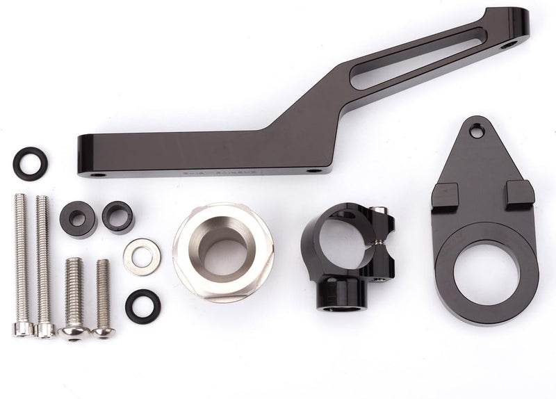 FXCNC Racing Motorcycle CNC Steering Damper Stabilizer Buffer Mounting Bracket Kit Compatible with Ninja 600 ZX636 ZX6R ZX-6R 2009-2020 - Image 1