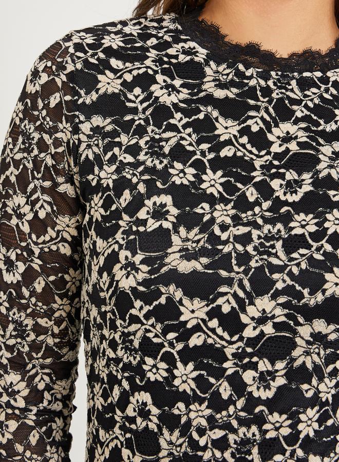 Styli Black Lace Long Sleeve Blouse - Image 4