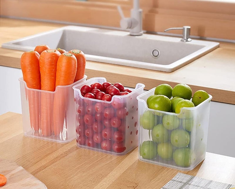 Shrux Freezer Storage Containers Side Door Storage Basket Pack of 6 Multipurpose Containers For Grocery Fruits Spices and More - Image 4