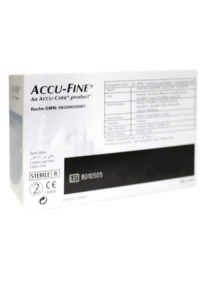 Accu-Fine Sterile Insulin Pen Needles For Diabetes & Painless Insulin Delivery 31 G X 6 Mm, Pack Of 100'S - Image 2