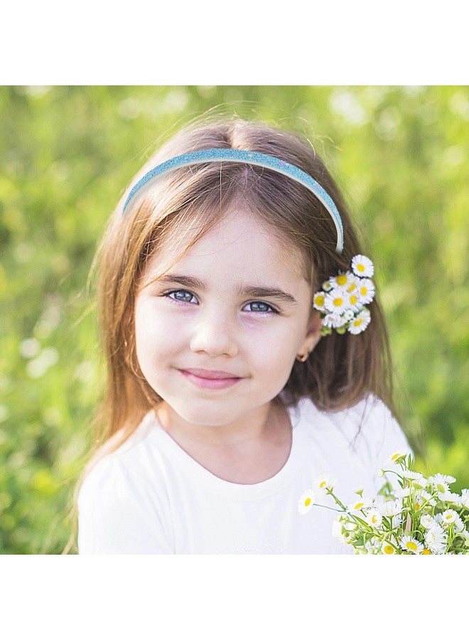 WLLHYF Glitter Headband, 4pcs Plastic Sparkly Cute Non Slip Chunky Hairbands, Thick Bling Confetti Rainbow Hair Bands with Teeth, Little Girls Colorful Hair Accessories - Image 4