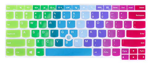 HRH Keyboard Cover for Lenovo ThinkPad L380 L390 L460 L470 L480 L490 L14 14" |for Thinkpad T14(s) T480(s) T490/S T495(S) |E470(c) E485 E490 E495 E14 14"|for ThinkPad X1 Yoga Gen 3/4/5-Rainbow - Image 1