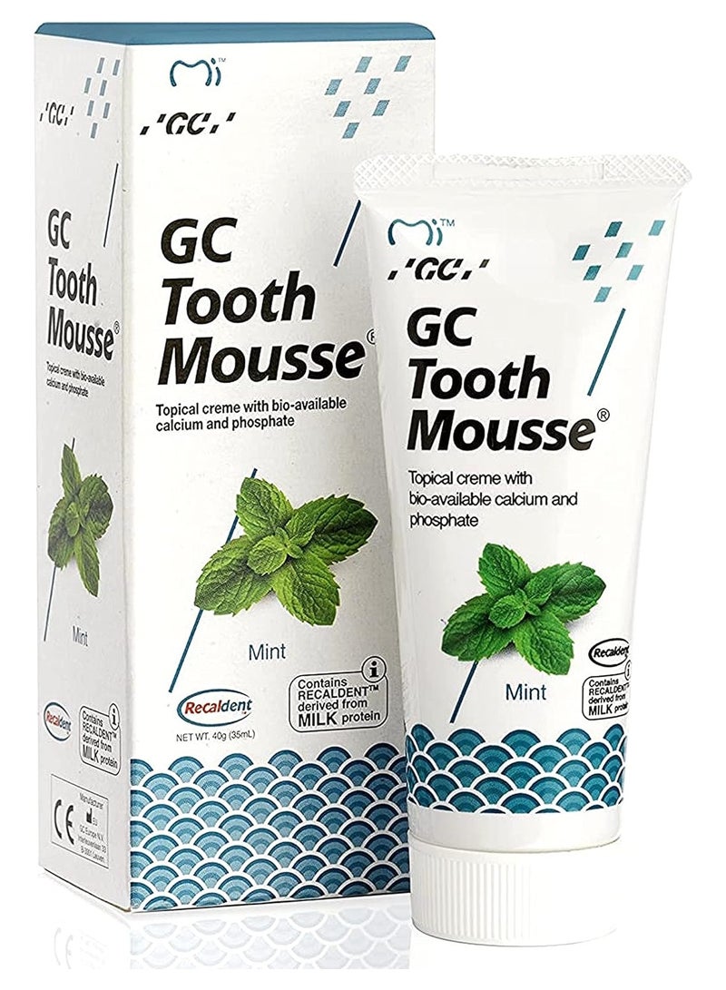 Gc Tooth Mousse Mint 35ml Tube | 1 Tube | Topical Creme Tooth Desensitiser - Image 1