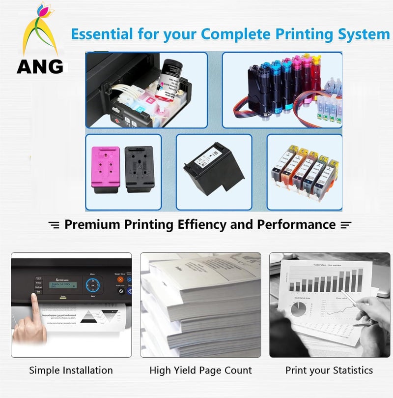 ANG Refill Ink Kit for HP DeskJet 2331 – Compatible with 805, 803, 680, 678, 818, 802, 901, 703, 704, 46, 21, 22, 27, 28, 56, 57 Ink Cartridges – with Universal Suction Tool - Image 4