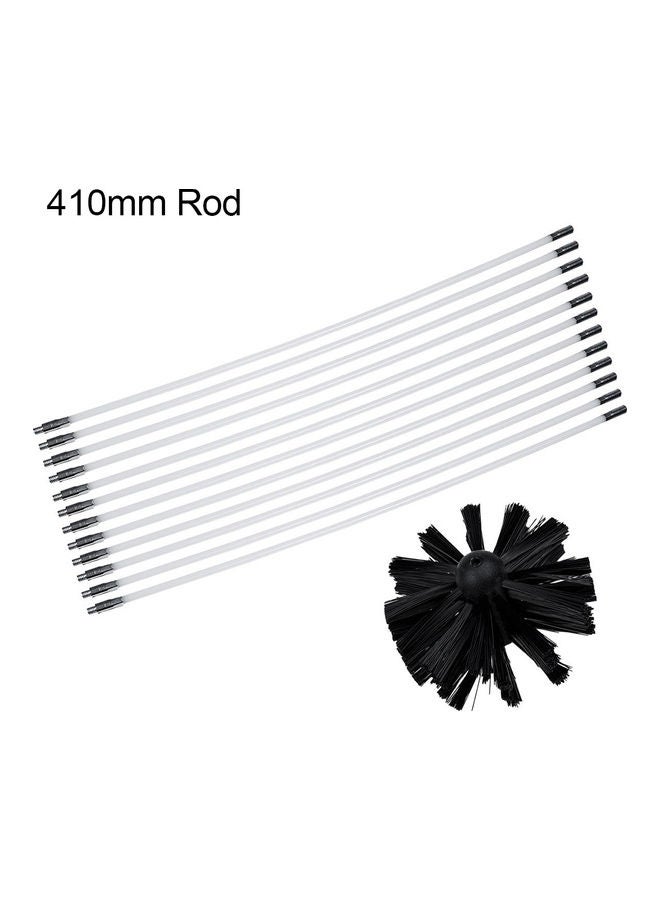 NIBEMINENT 12-Piece Dryer Duct Vent Long Handle Flexible Rod Chimney Brush White/Black - Image 1