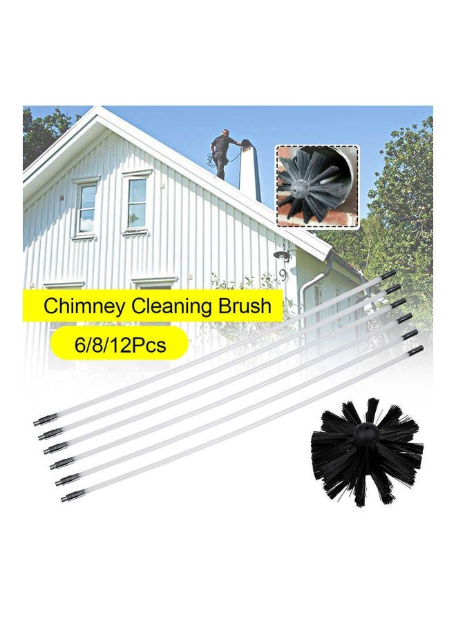 NIBEMINENT 12-Piece Dryer Duct Vent Long Handle Flexible Rod Chimney Brush White/Black - Image 2