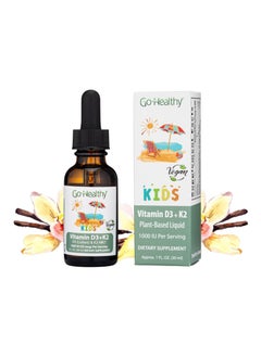 Vitamin D3 K2 Drops for Kids Contains 25mcg Vegan Liquid Vitamin D & 150mcg Vegan Liquid Vitamin K2
