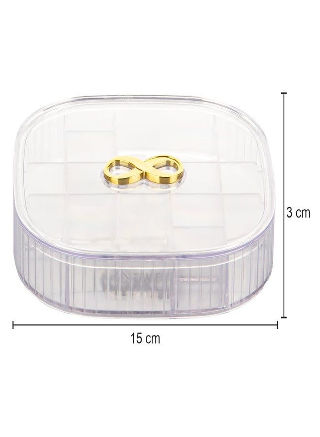 Polyset Compacto Plastic Jewellery Box 14 Grid | Multipurpose Storage Organizer for Rings, Earrings, Beads & Accessories | Compact, Durable & Travel-Friendly - Natural - Image 4